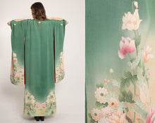 20s Green Floral Kimono
