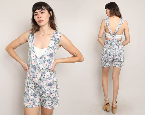 90s Muted Floral Romper