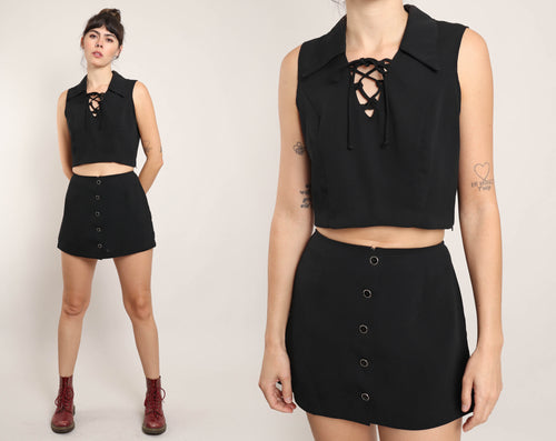 90s Lace Up Skort Set