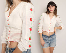 70s Strawberry Gauze Blouse