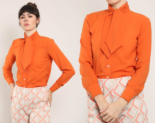 80s Orange Ascot Shirt