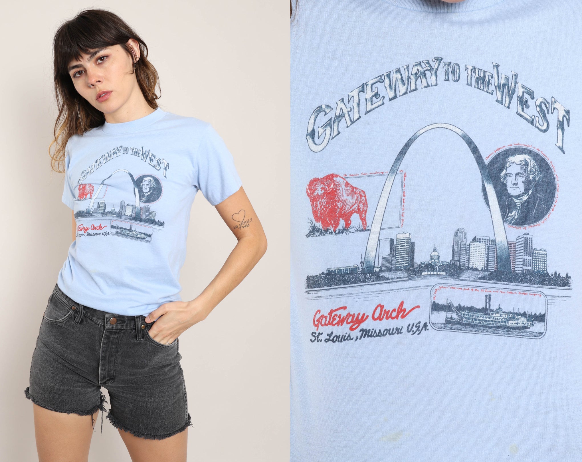 Vintage St Louis Missouri Gateway to the West USA City - St Louis Missouri  - T-Shirt