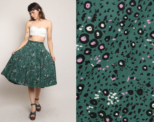50s Abstract Floral Skirt