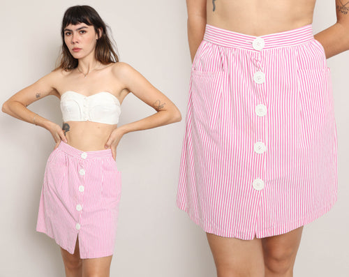 80s Pink Striped Skirt