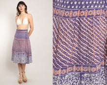 70s Block Print Wrap Skirt