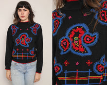 80s Paisley Floral Sweater