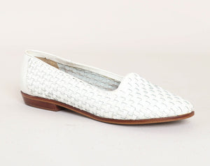 90s Woven Leather Flats
