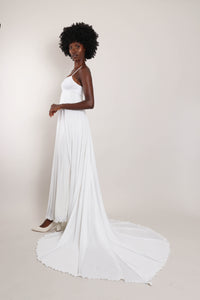 70s Lettuce Hem Gown With Train