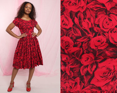 ❤️ 50s Rose Garden Dress