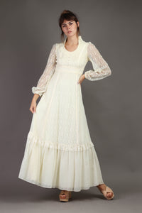 Cream Lace Victorian Dress