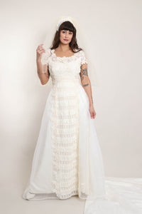 70s 4 Piece Wedding Dress Set