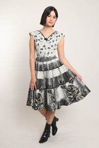 50s Black Rose Dress