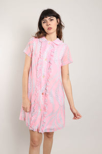 70s Ruffle Floral Dress