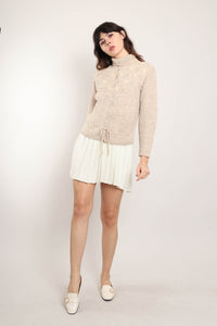 80s Oatmeal Embroidered Cardigan