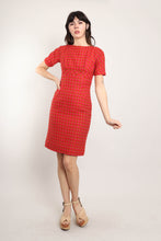 60s Pink Houndstooth Dress
