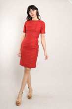 60s Pink Houndstooth Dress