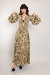 40s Leopard Princess Dress Coat