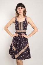 70s Black Prairie Dress