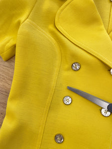 60s Yellow Knit Mod Dress