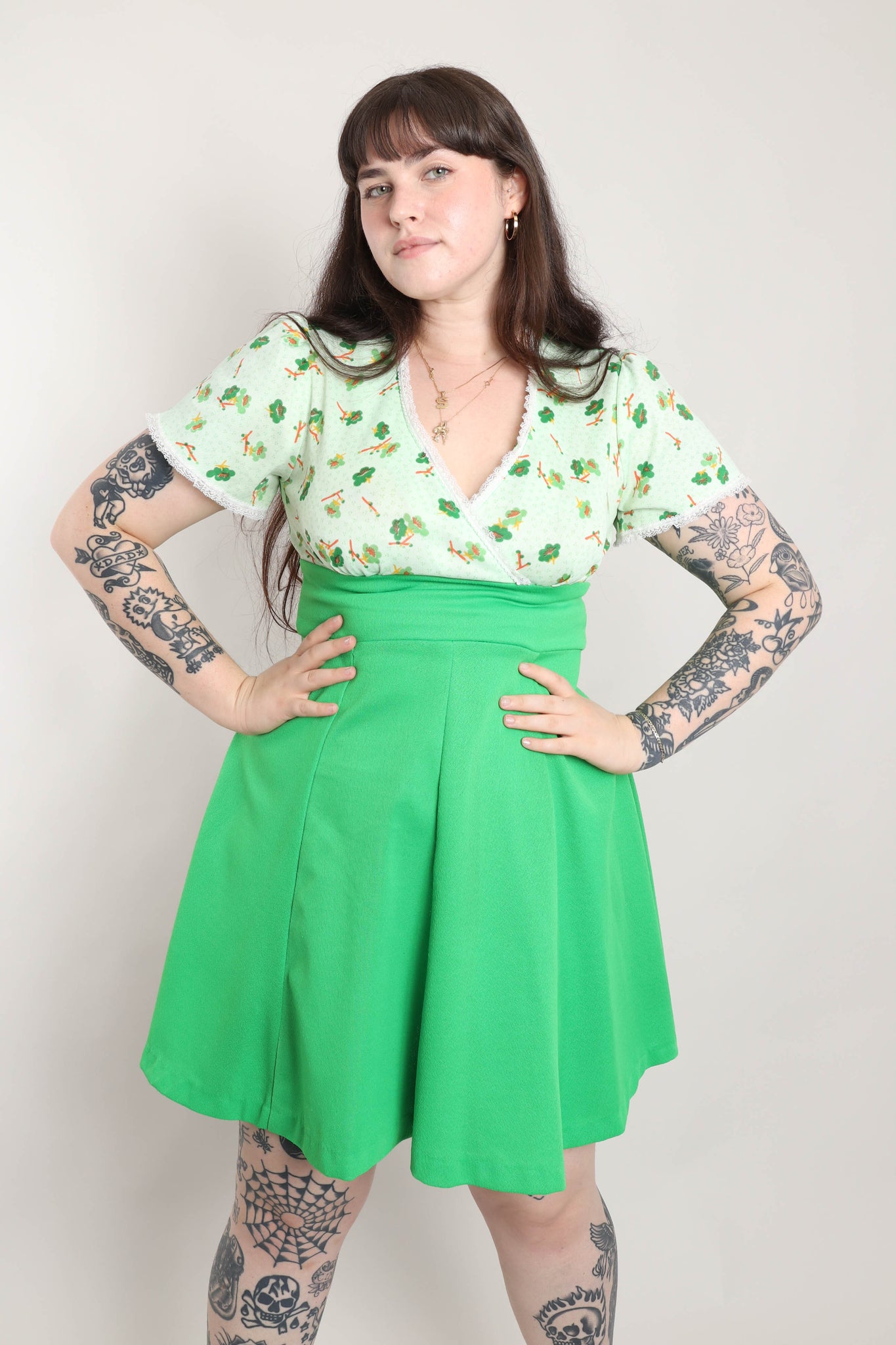 70s Green Babydoll Dress 70s Green Babydoll Dress