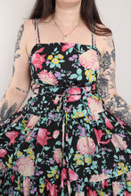 70s Black Floral Sun Dress