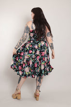 70s Black Floral Sun Dress
