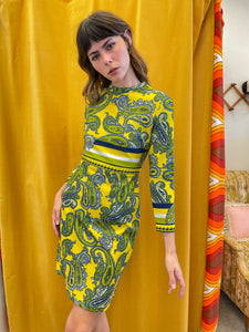 60s Psychedelic Paisley Dress