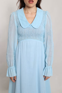 70s Smocked Babydoll Dress