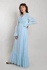 70s Smocked Babydoll Dress