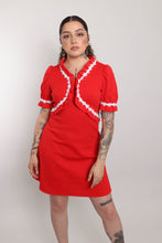 70s Red Babydoll Dress