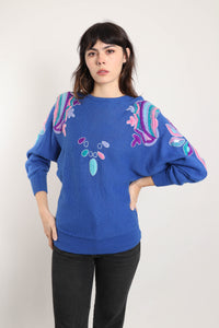 80s Embroidered Sweater