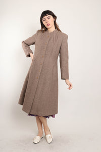 80s Taupe Wool Coat