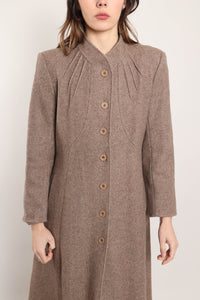 80s Taupe Wool Coat