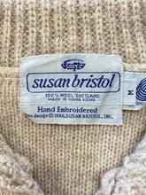 80s Oatmeal Embroidered Cardigan
