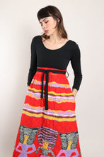 70s Quilted Novelty Print Dress