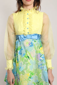 70s Spring Chiffon Dress