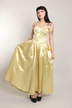50s Yellow Satin Gown
