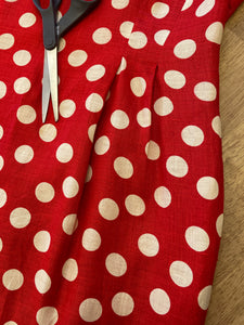 80s Polka Dot Linen Dress