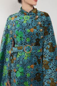 60s Floral Tapestry Cape