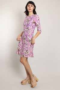 60s Purple Paisley Dress