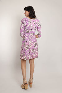 60s Purple Paisley Dress