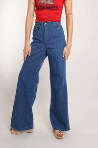 DEADSTOCK Vintage 1970s L.A.P.D. Bell Bottoms // High Rise + Extra Long  Inseam — Hellhound Vintage