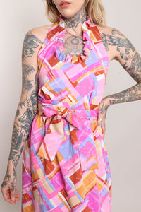 70's Pink Maxi Wrap Dress