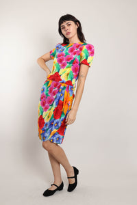 90s Silk Floral Dress