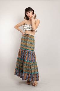70s Geometric Drawstring Skirt