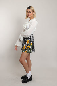 90s Gingham Floral Skirt