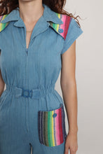 70s Serape Denim Jumpsuit