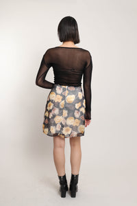 90s Floral Chiffon Skirt