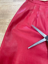80s Red Leather Skirt