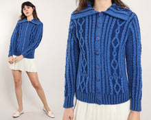 80s Thick Blue Cardigan